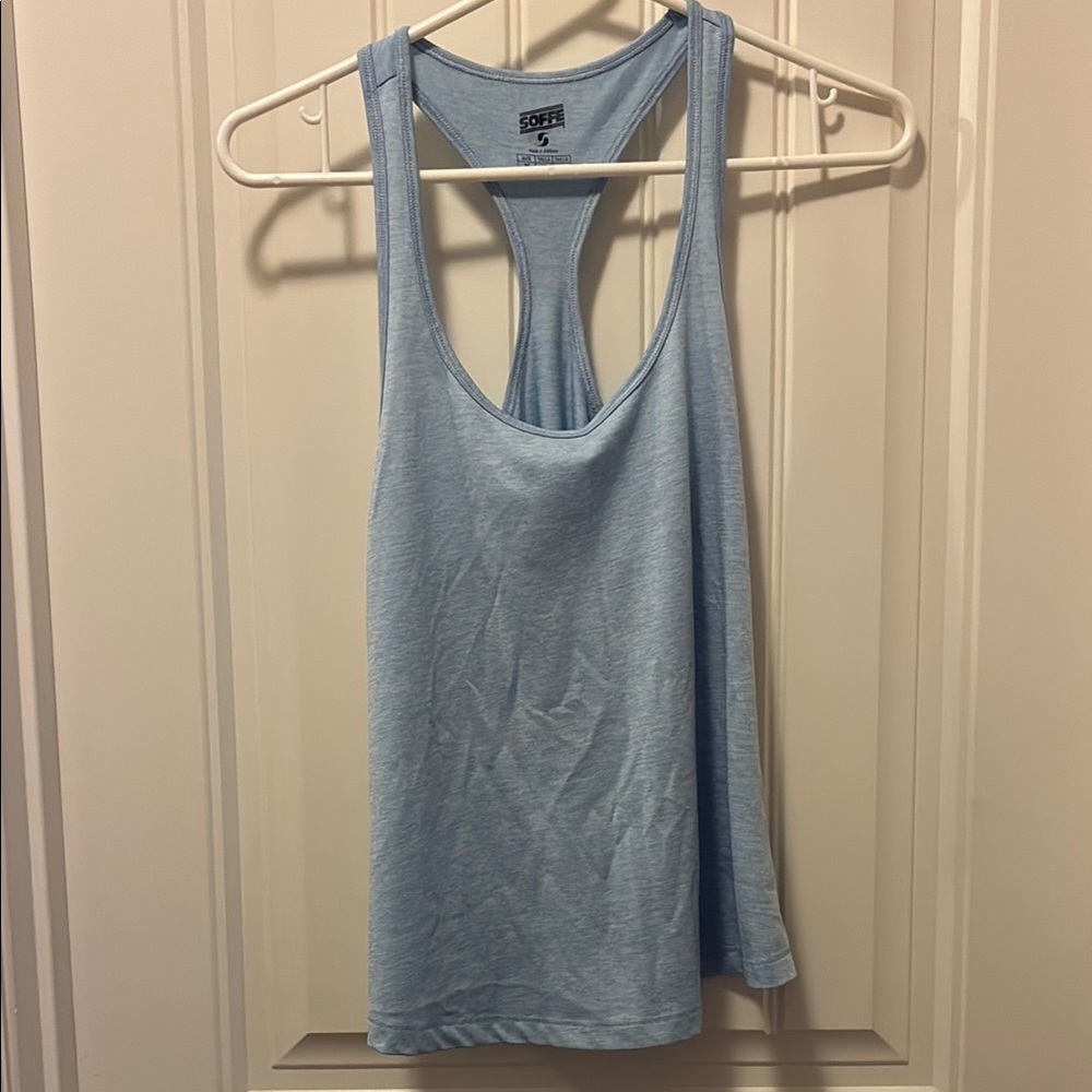 Soffe Blue Sleeveless Backless Tank Top